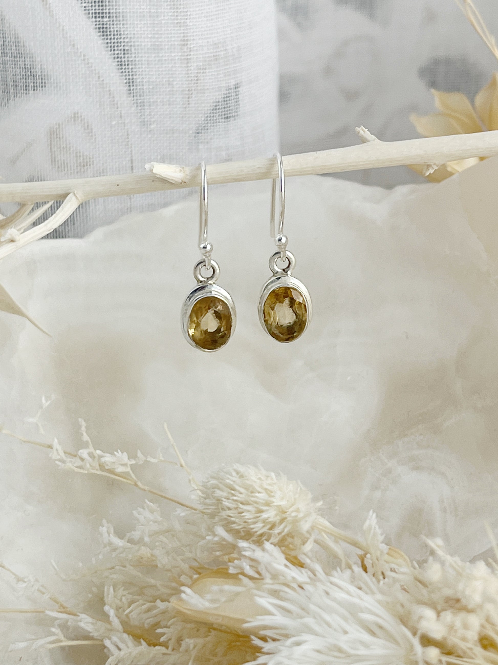 CITRINE EARRINGS, STERLING SILVER. STONED AND SAGED AUSTRALIA