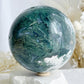 MOSS AGATE SPHERE APPROX 11.5CM. STONED AND SAGED AUSTRALIA