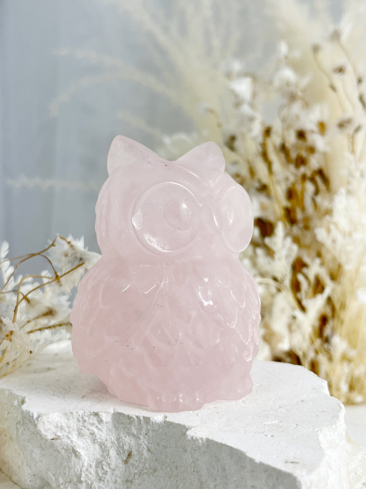 ROSE QUARTZ OWL || 31750