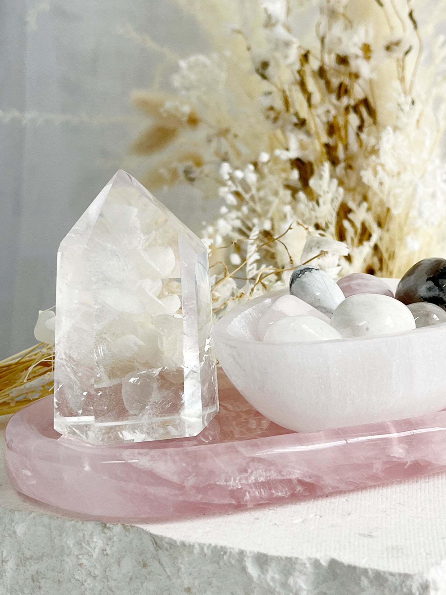 ROSE QUARTZ TRAY || 31752