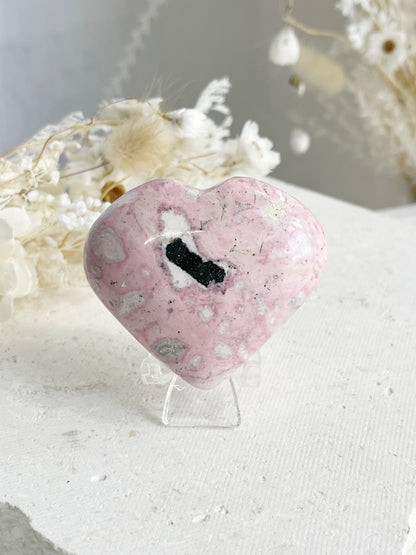 PERUVIAN RHODONITE HEART || 31306