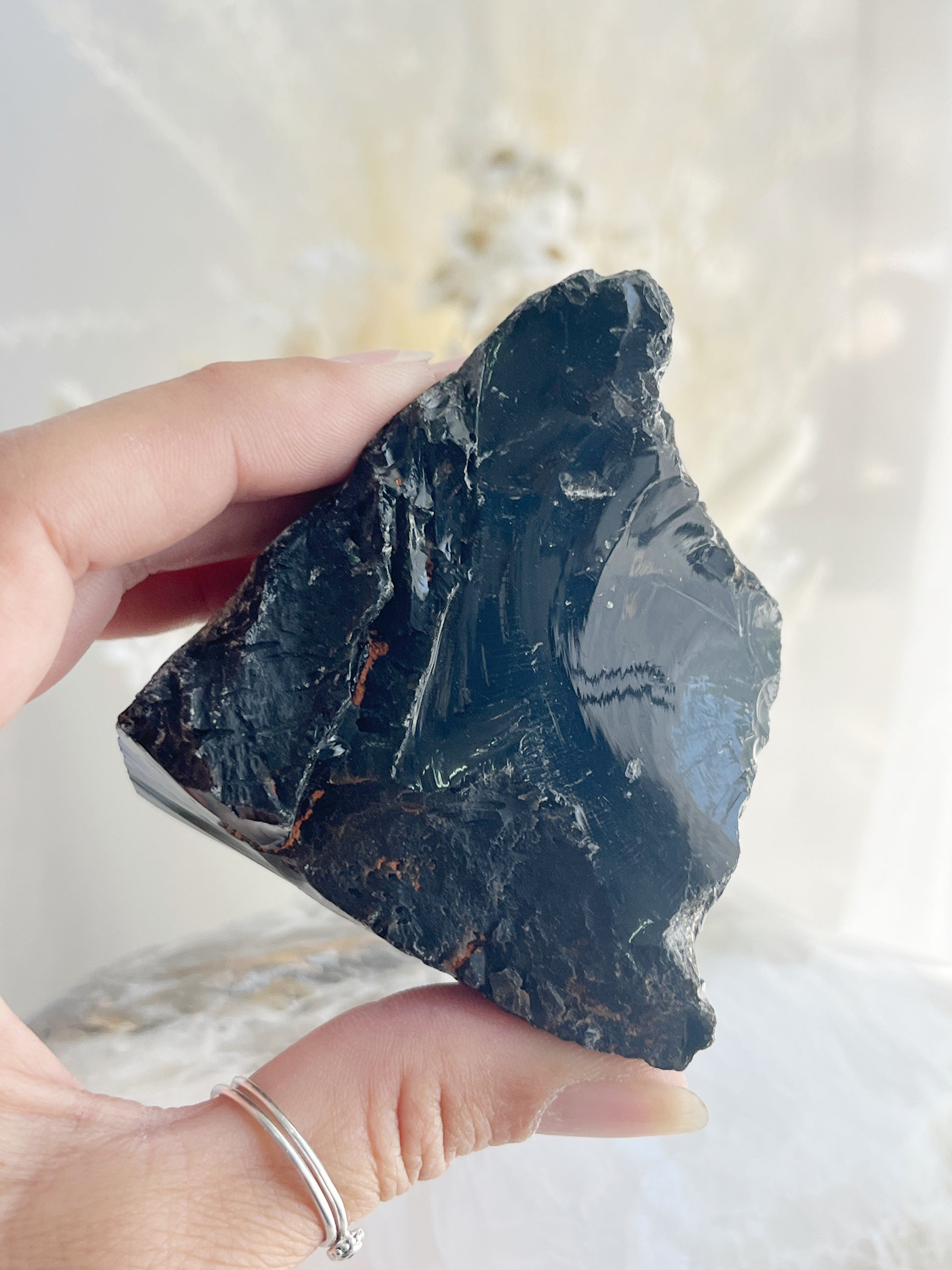 BLACK OBSIDIAN ROUGH, 31068, STONED AND SAGED AUSTRALIA