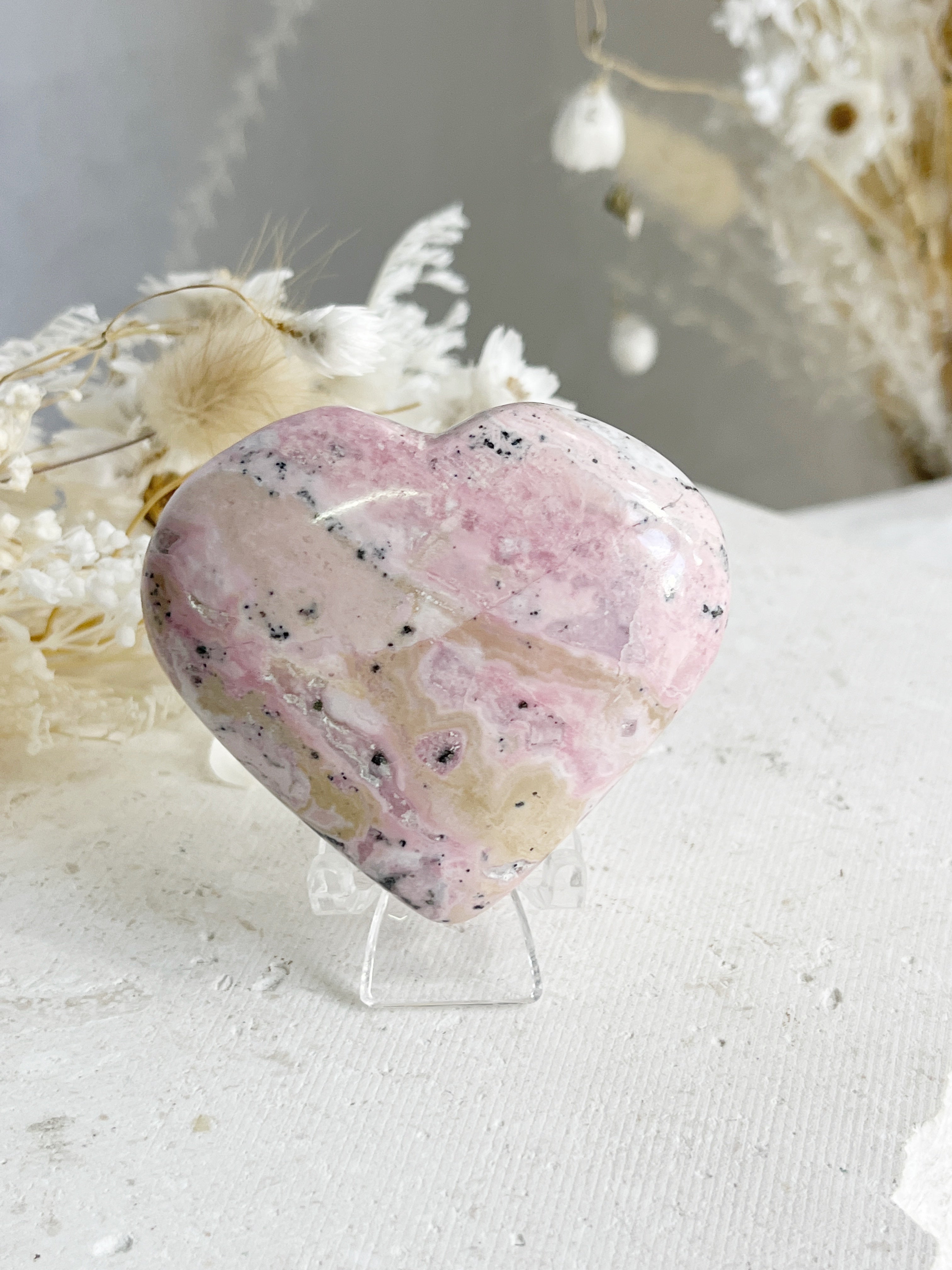 Heart Rhodes PERUVIAN RHODONITE HEART || 31305 – Stoned + Saged