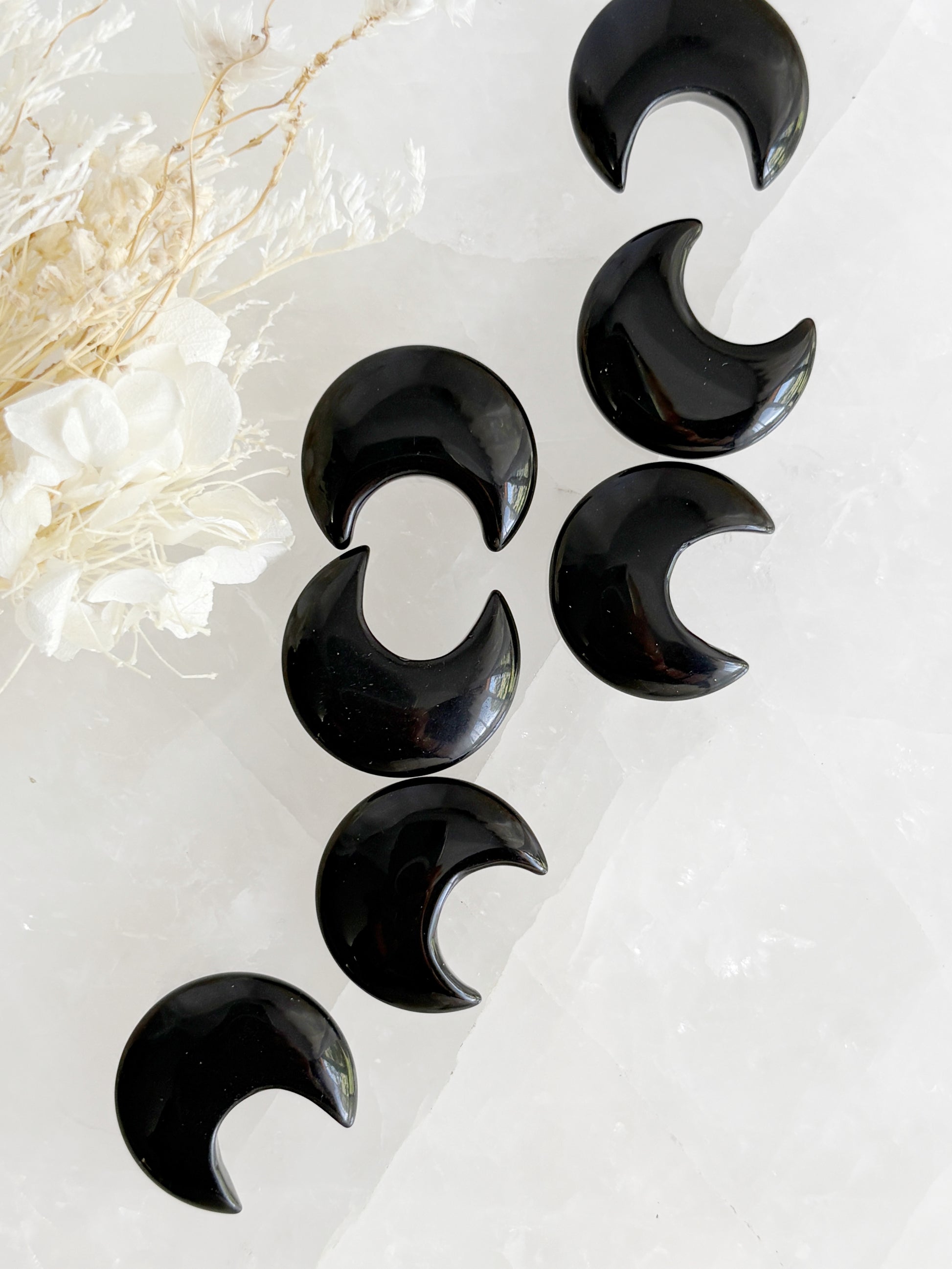 BLACK OBSIDIAN MOON STONED AND SAGED AUSTRALIA