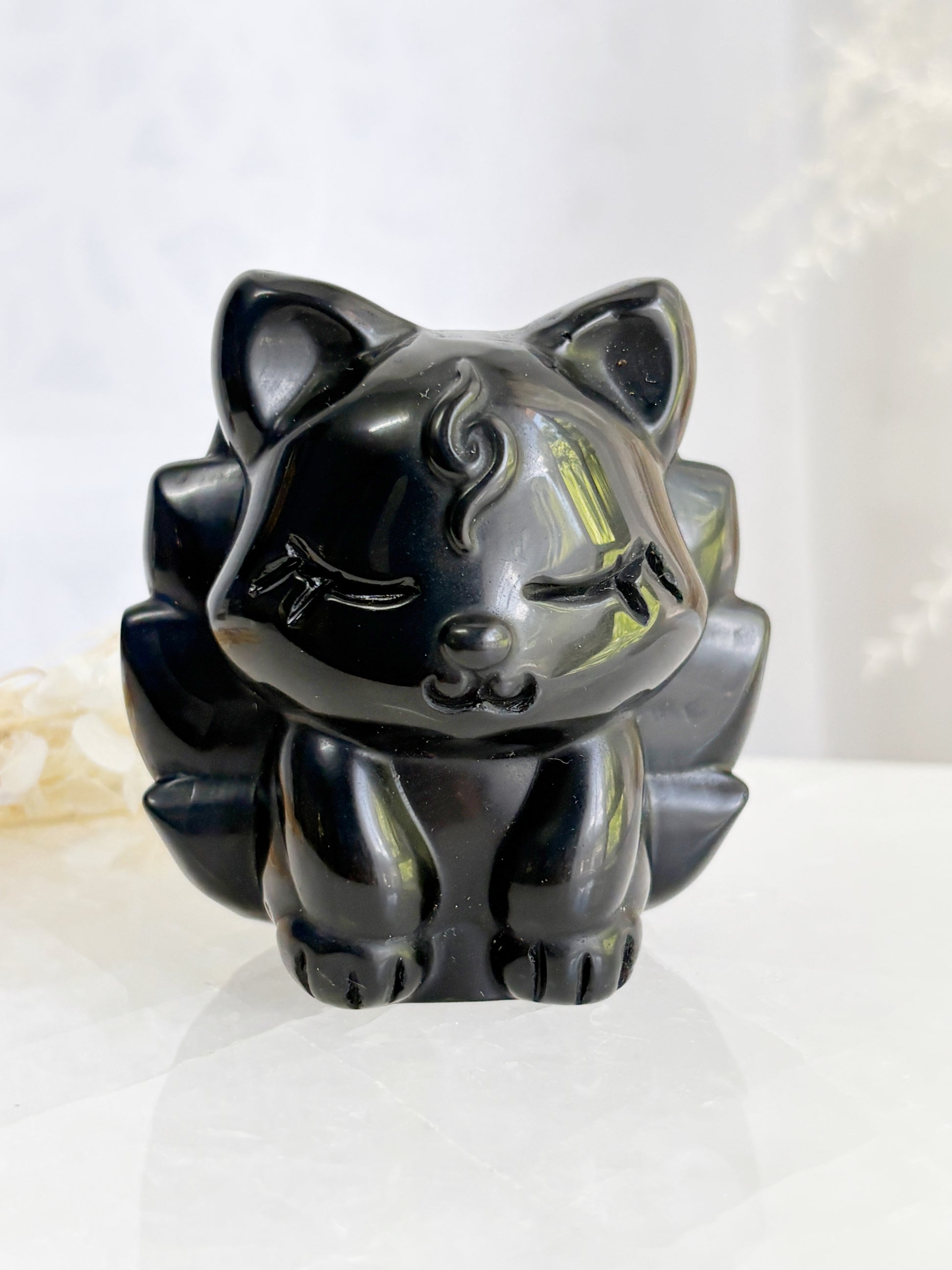 BLACK OBSIDIAN NINE TAIL FOX STONED AND SAGED AUSTRALIA