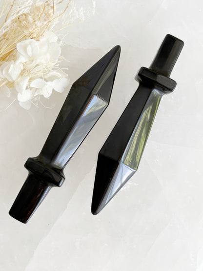 BLACK OBSIDIAN SWORD STONED AND SAGED AUSTRALIA