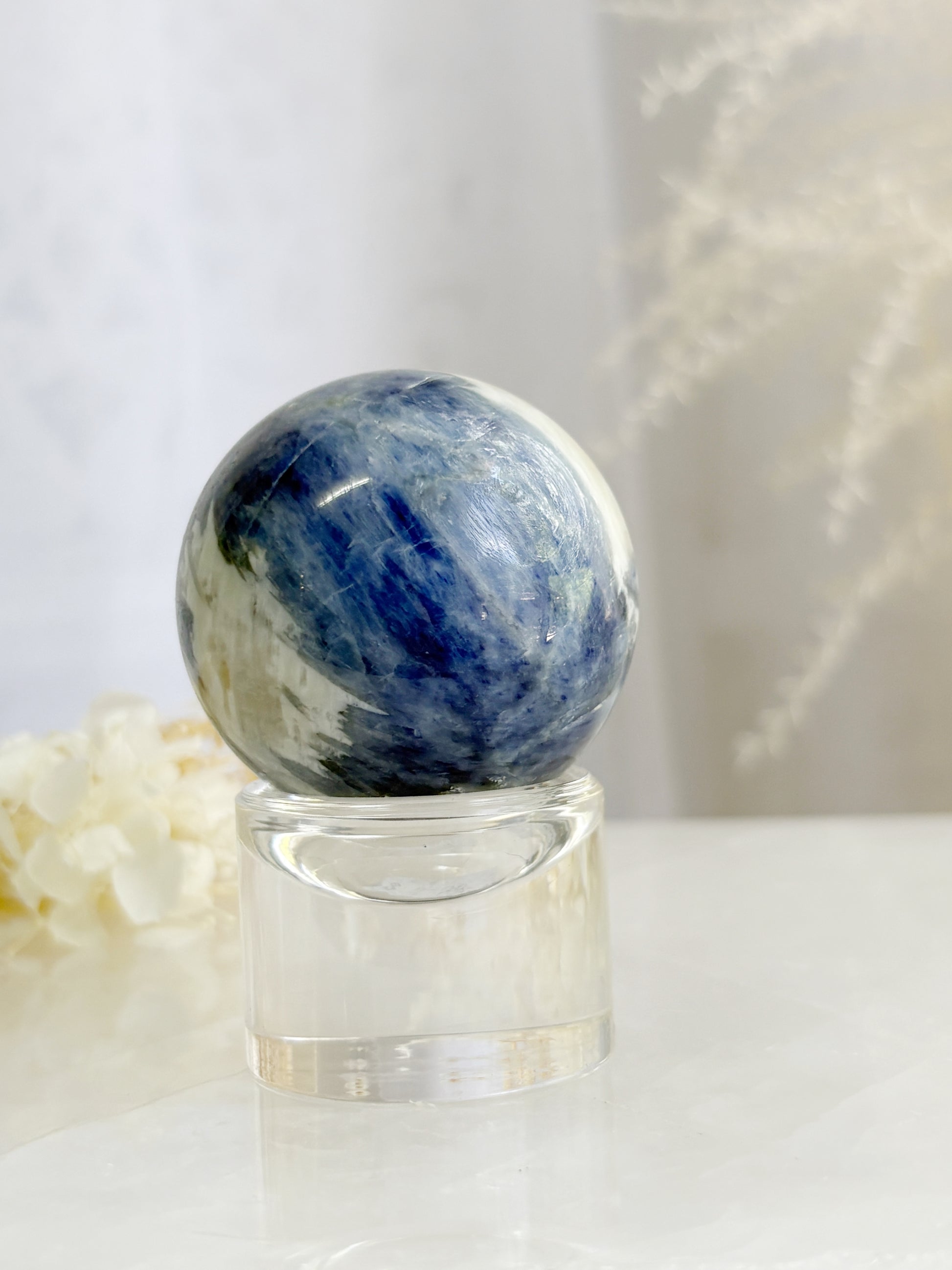 BLUE KYANITE SPHERE STONED AND SAGED AUSTRALIA