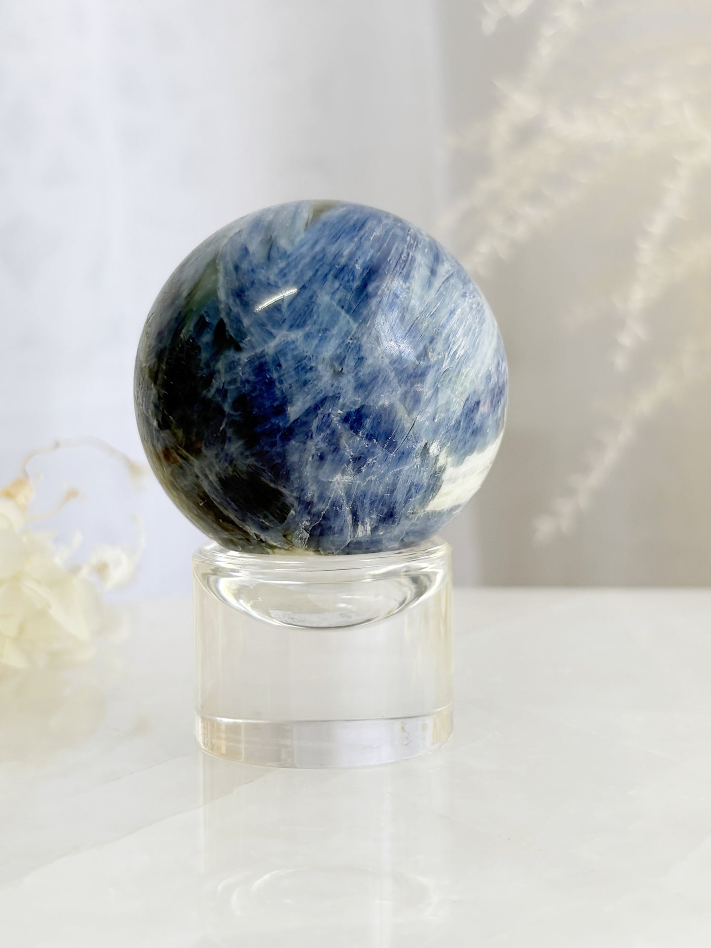 BLUE KYANITE SPHERE STONED AND SAGED AUSTRALIA