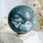 MOSS AGATE SPHERE APPROX 6.4CM. STONED AND SAGED AUSTRALIA.