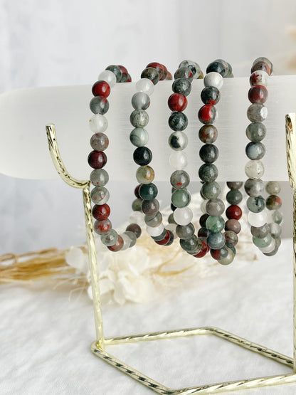 AFRICAN BLOODSTONE BEAD BRACELET || 6MM INTUITIVELY CHOSEN