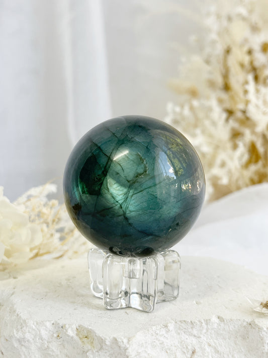 LABRADORITE SPHERE AUSTRALIA STONED AND SAGED