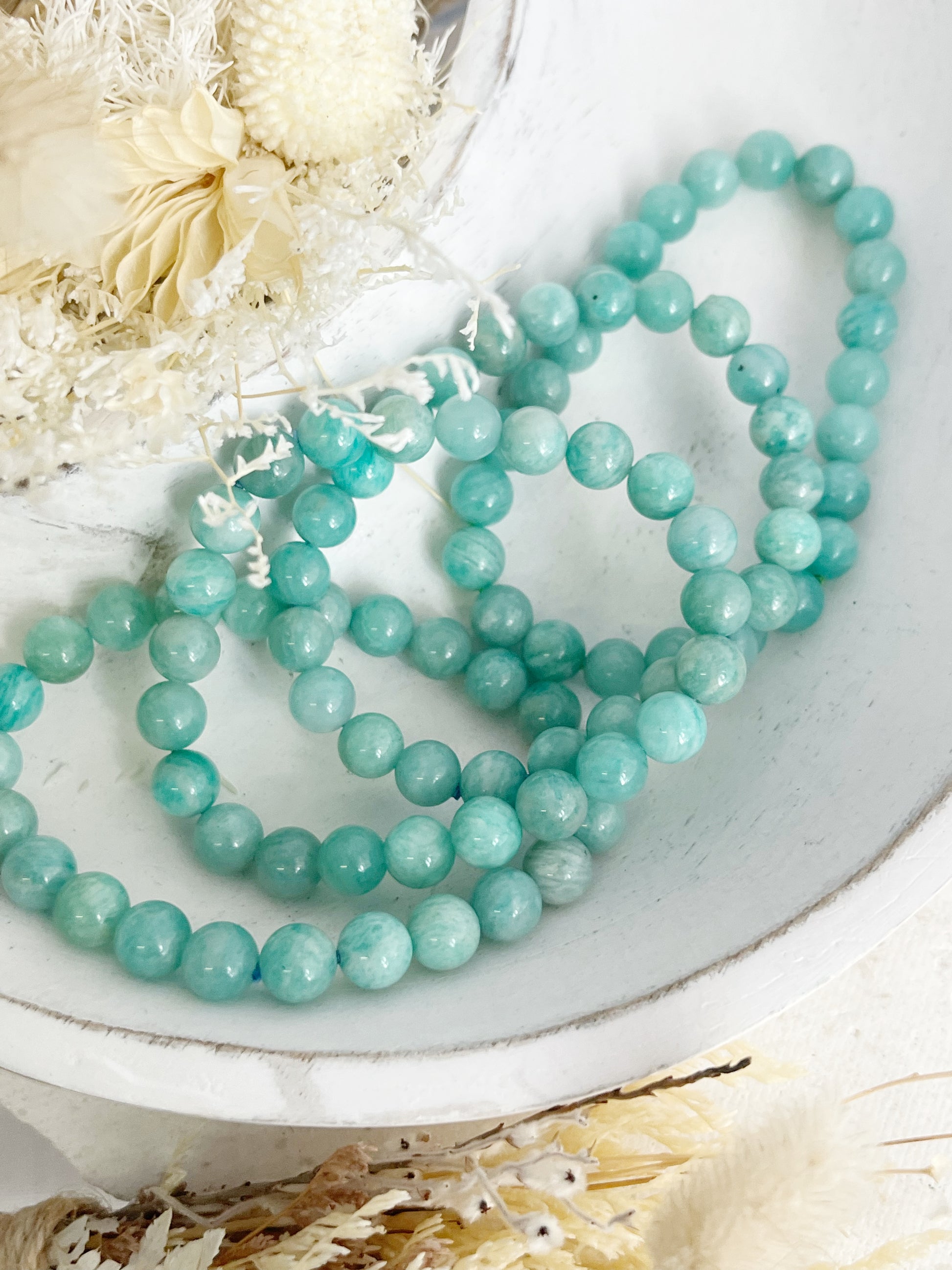 AMAZONITE BEAD BRACELET  8MM