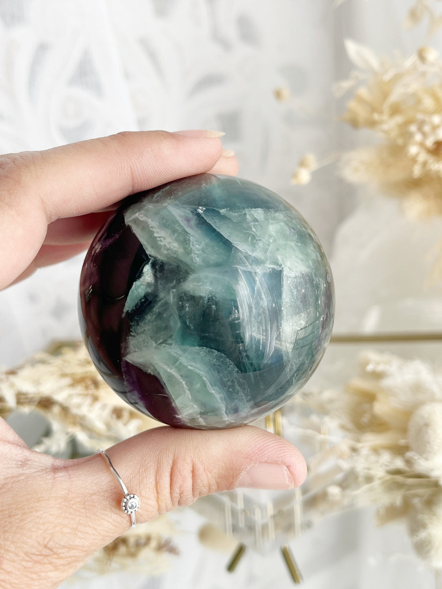 RAINBOW FLUORITE SPHERE || 20650