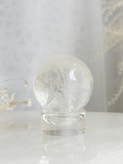 CLEAR QUARTZ SPHERE STONED AND SAGED AUSTRALIA