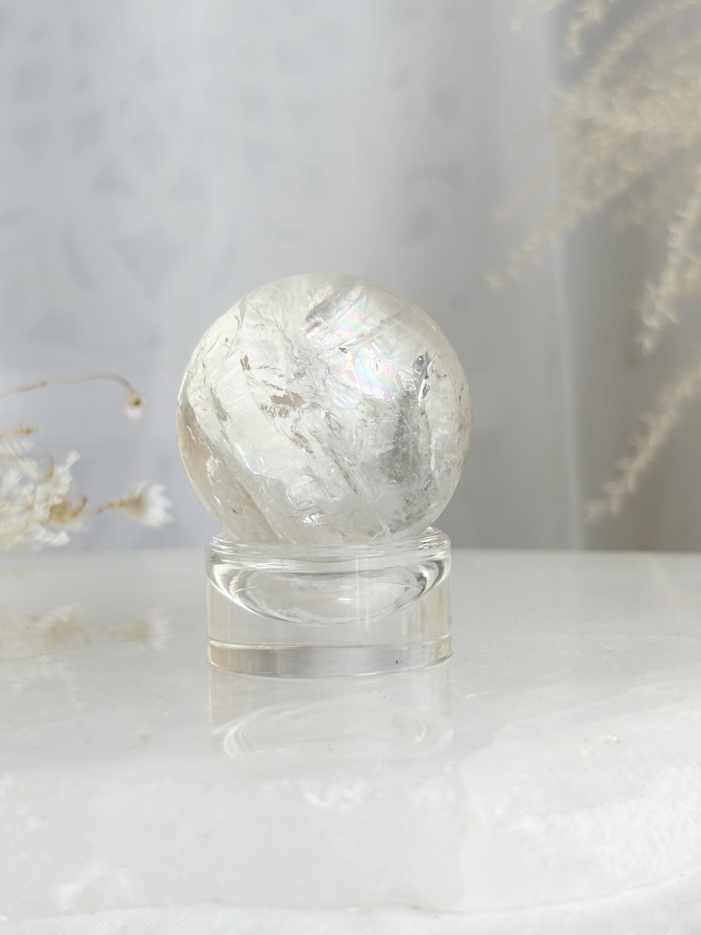 CLEAR QUARTZ SPHERE STONED AND SAGED AUSTRALIA