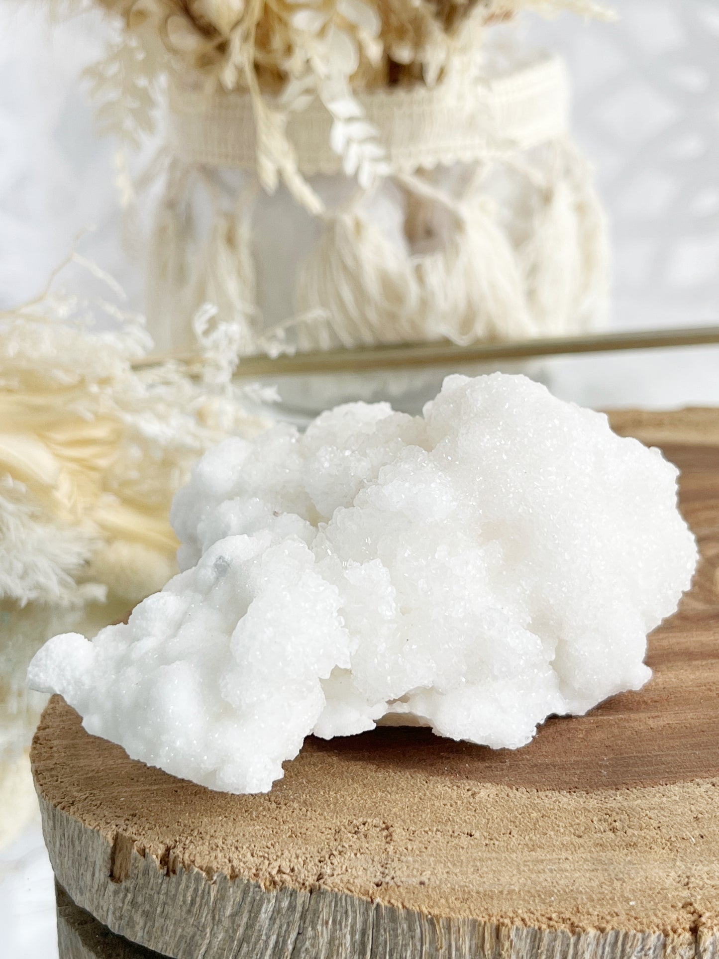 WHITE ARAGONITE CLUSTER, STONED AND SAGED AUSTRALIA