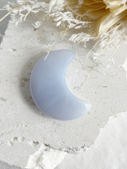 BLUE CHALCEDONY MOON, STNED AND SAGED AUSTRALIA