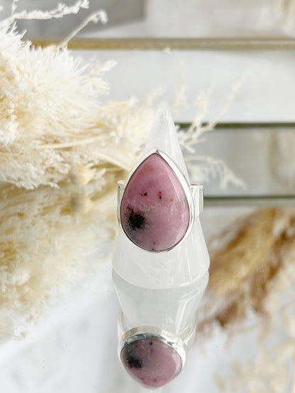 PETALITE TEARDROP RING STERLING SILVER SIZE 8 STONED AND SAGED AUSTRALIA