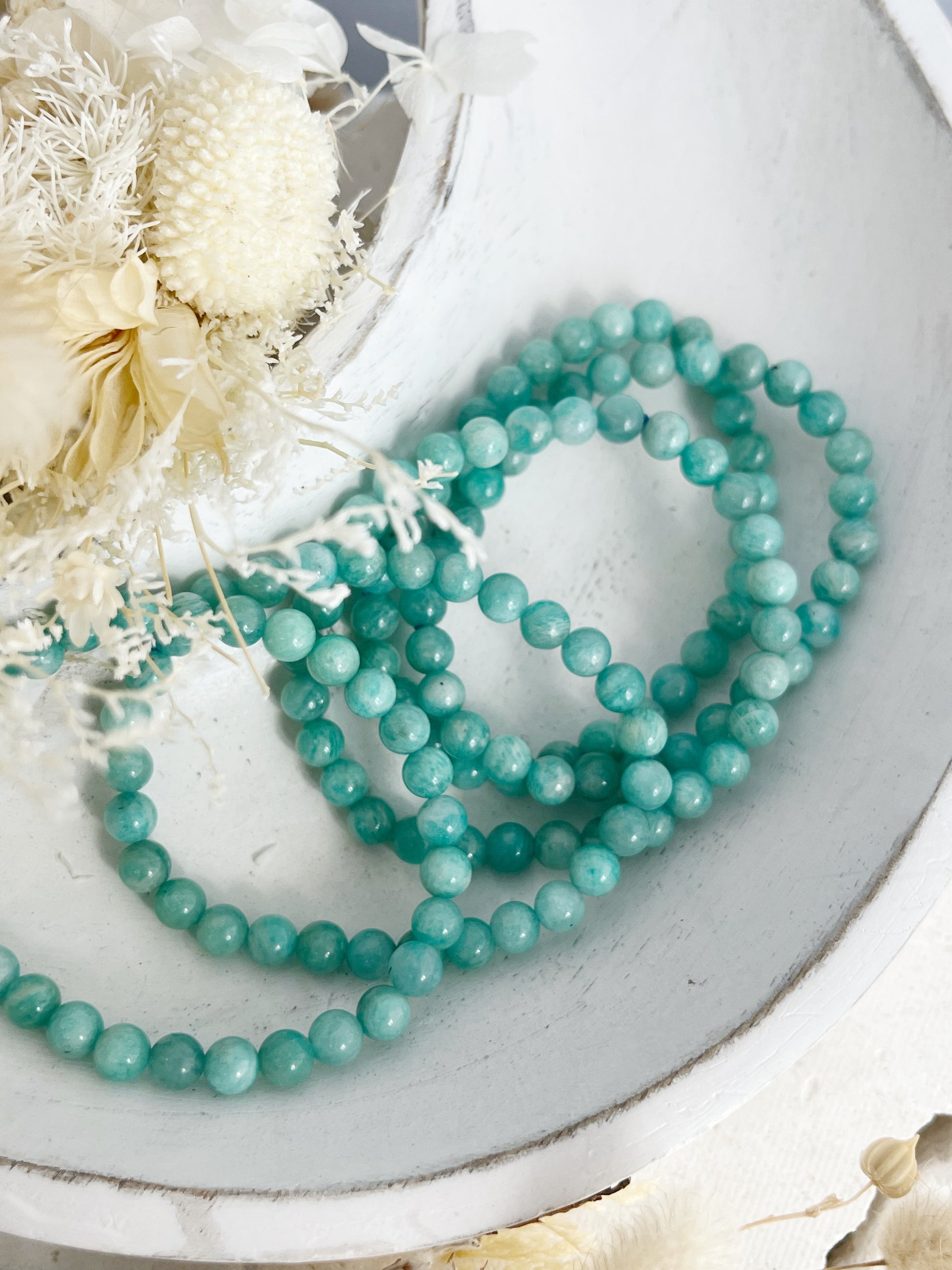 AMAZONITE BEAD BRACELET 6MM 