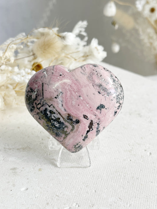 PERUVIAN RHODONITE HEART || 31307