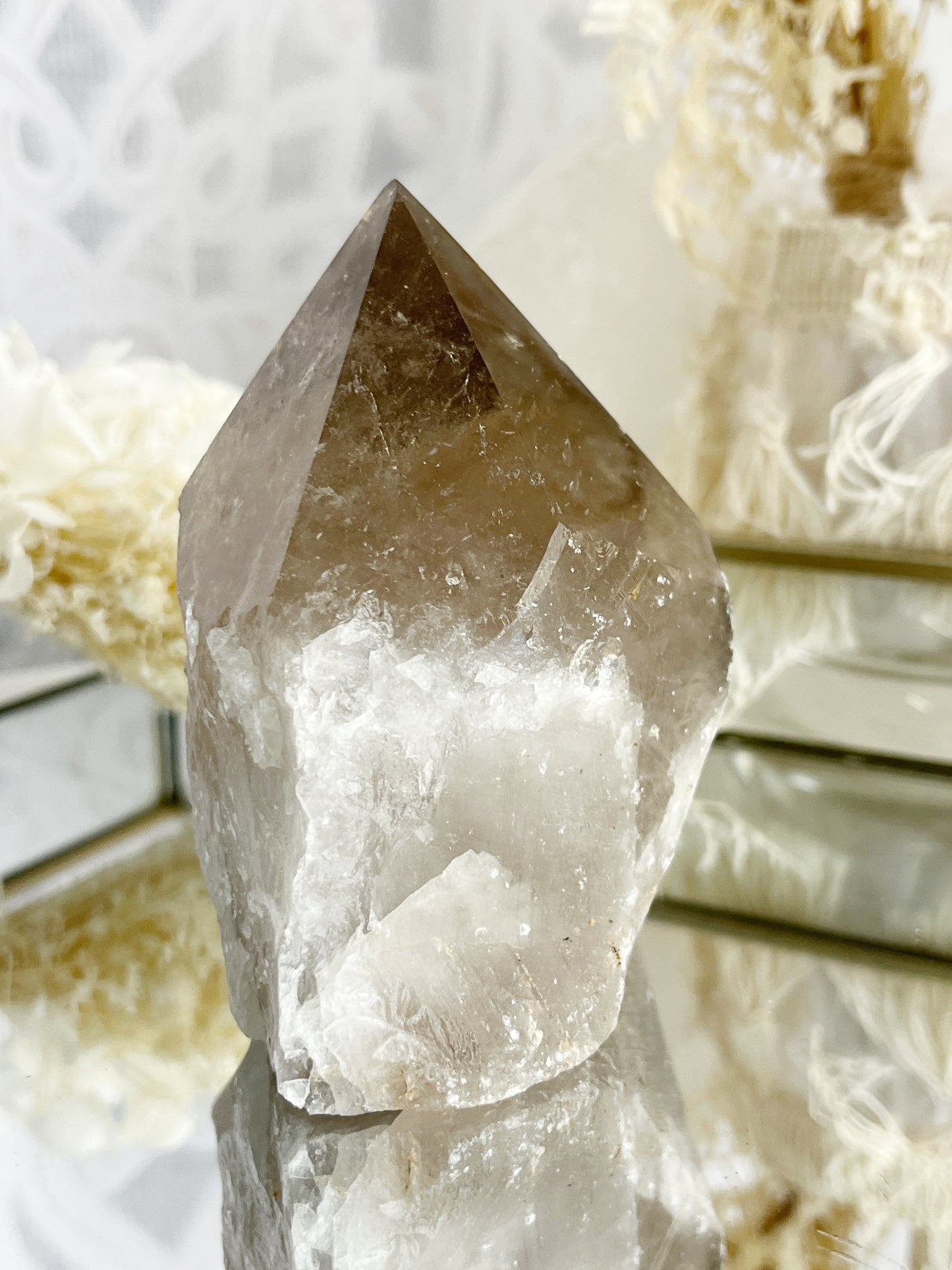 SMOKEY QUARTZ SEMI POLISHED POINT || 30030