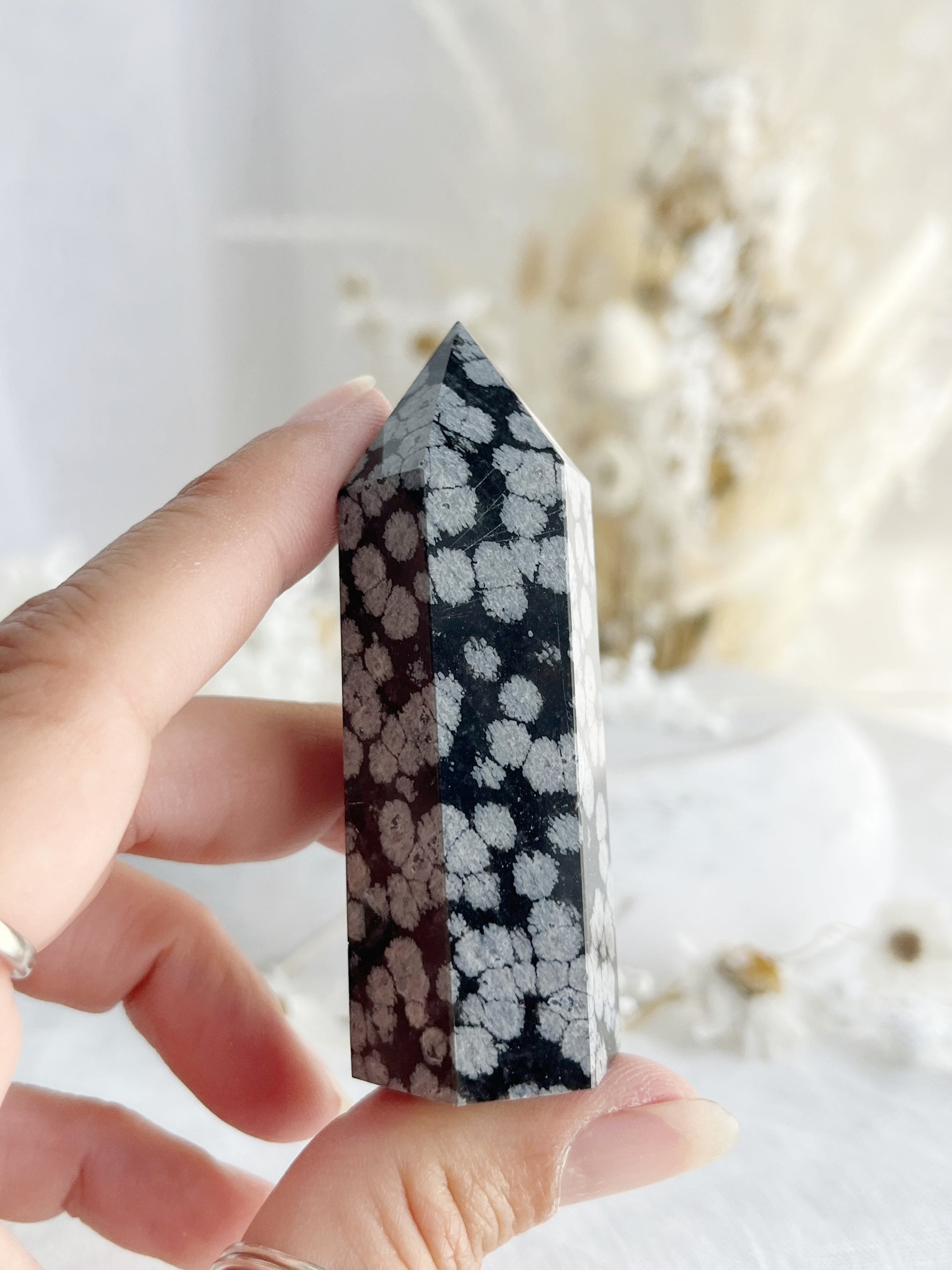 SNOWFLAKE OBSIDIAN GENERATOR. STONED AND SAGED AUSTRALIA.