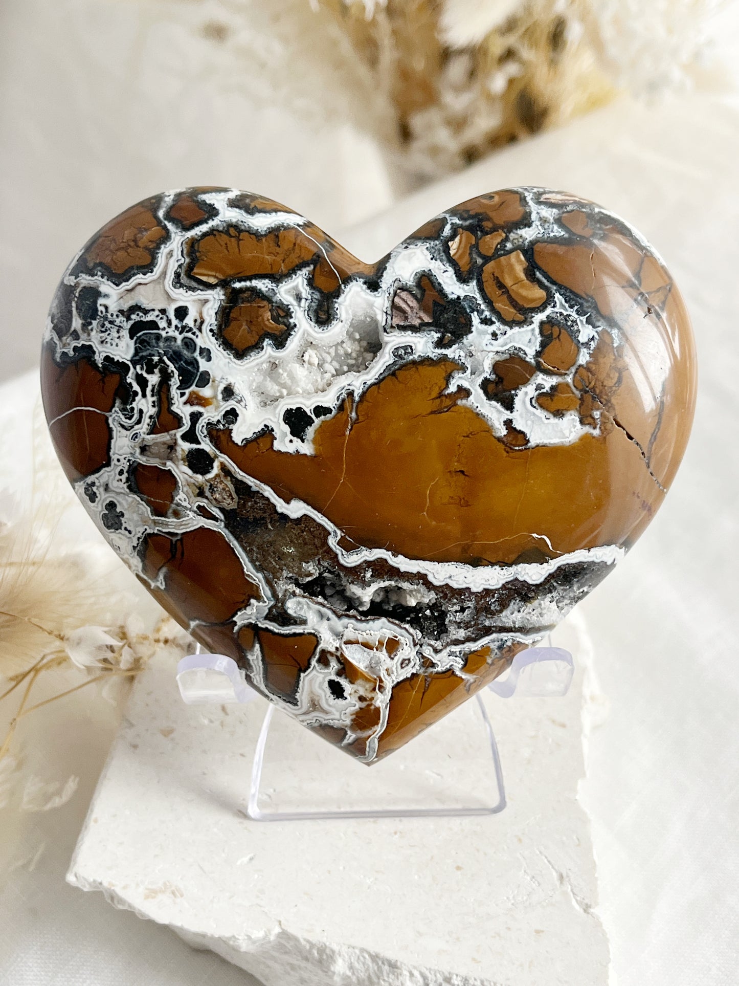 BROWN BRECCIATED JASPER HEART || 31542