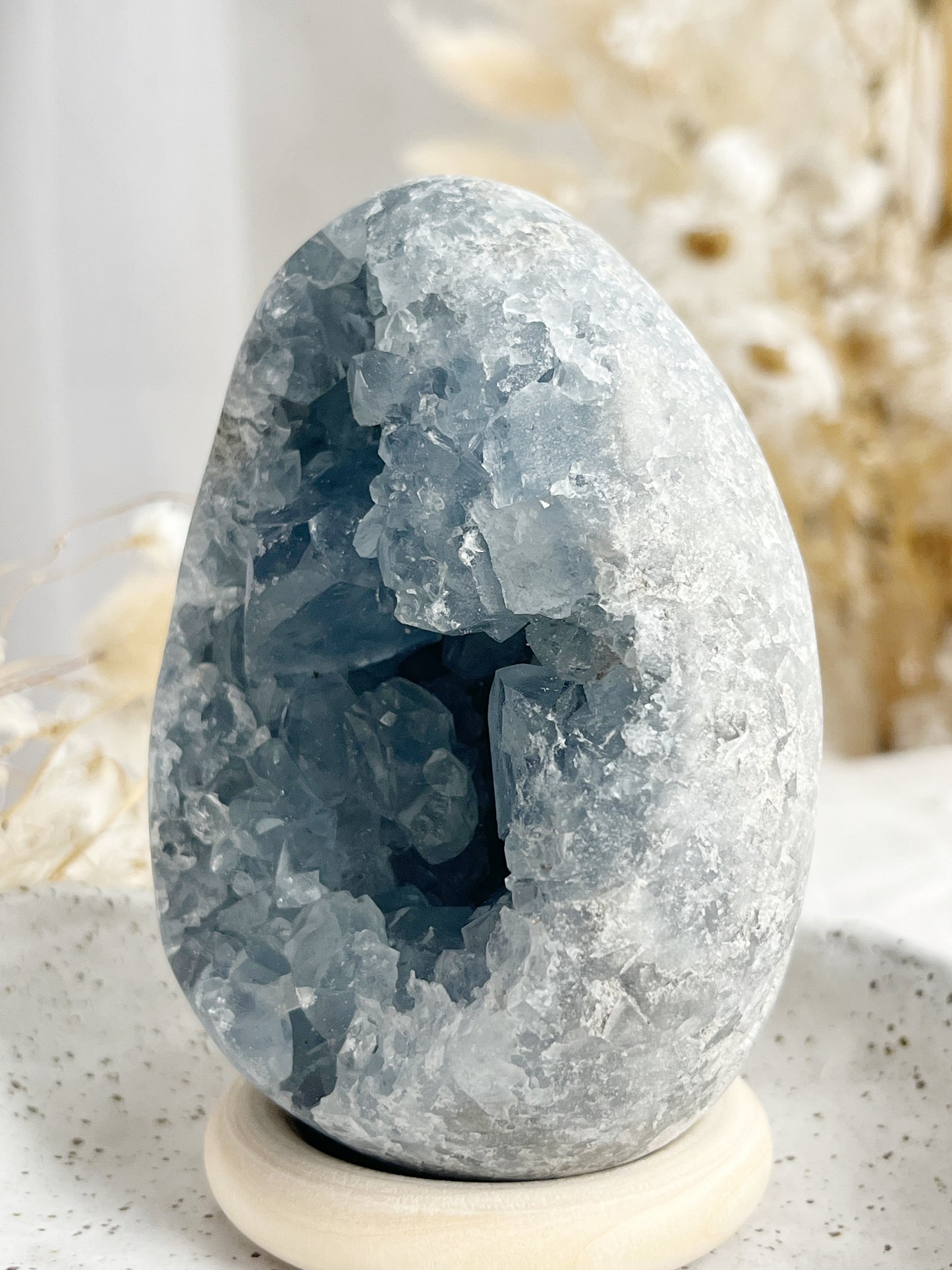 CELESTITE CLUSTER EGG || 31508