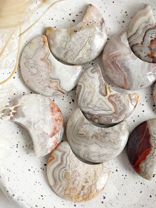 CRAZY LACE AGATE MINI MOON || INTUITIVELY CHOSEN