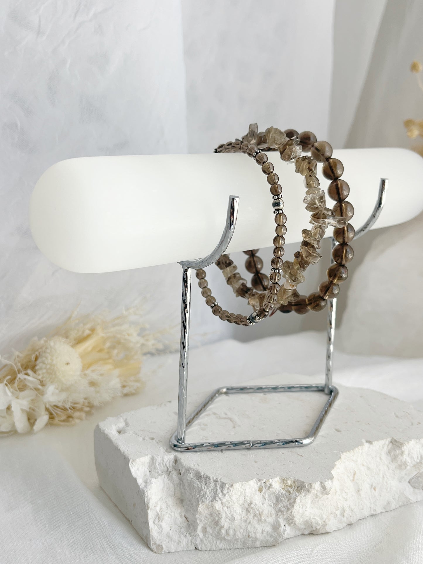 Selenite crystal jewellery display stand holder, Stoned and Saged Australia