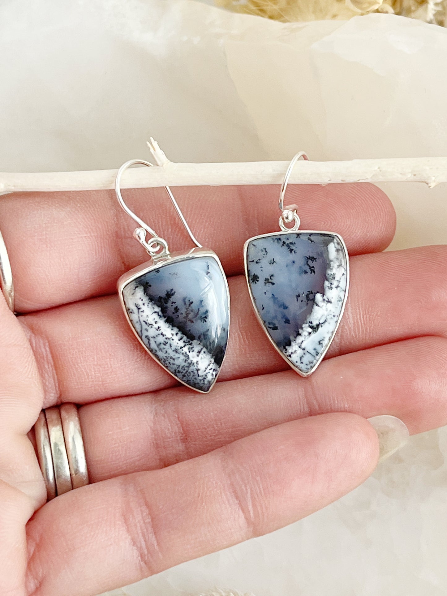 DENDRIC AGATE EARRINGS || 30090