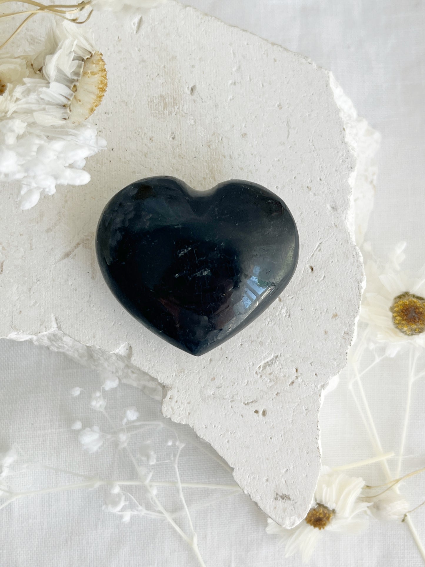 BLACK TOURMALINE, MINI HEART, 30951, STONED AND SAGED AUSTRALIA