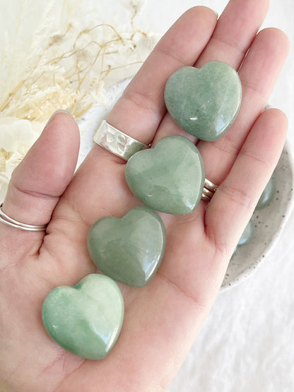 GREEN AVENTURINE MINI HEART || INTUITIVELY CHOSEN