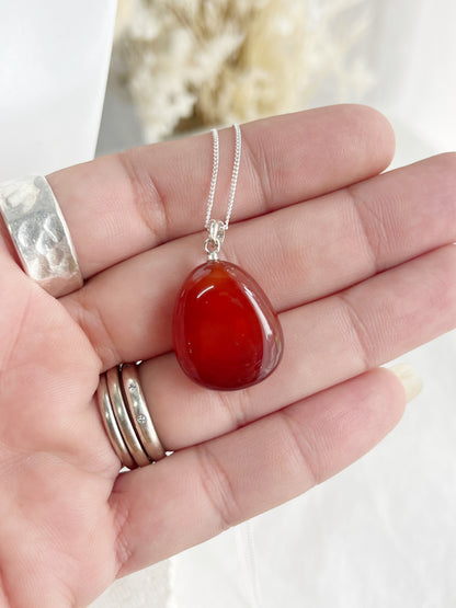 CARNELIAN TUMBLE NECKLACE || 31695