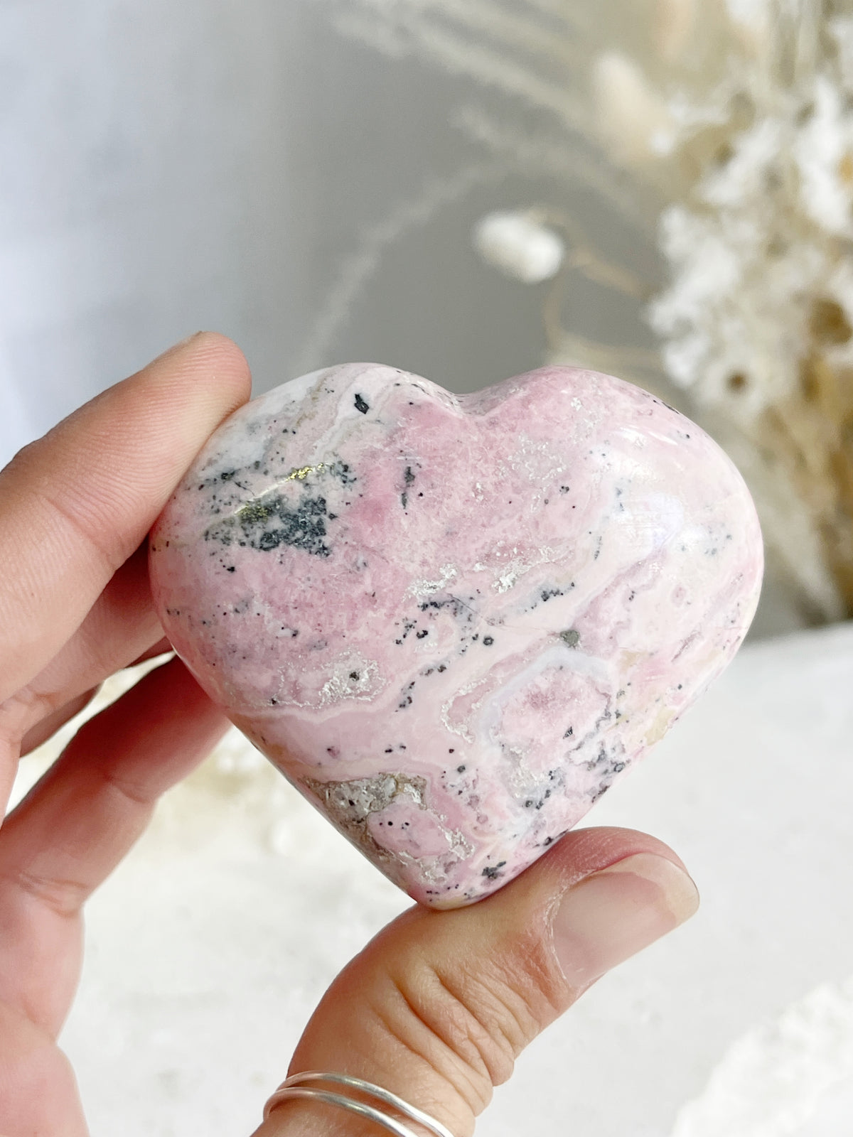 Heart Rhodes PERUVIAN RHODONITE HEART || 31305 – Stoned + Saged