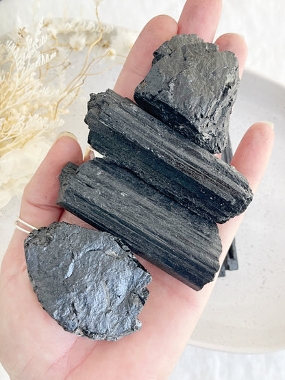 BLACK TOURMALINE ROUGH || INTUITIVELY CHOSEN