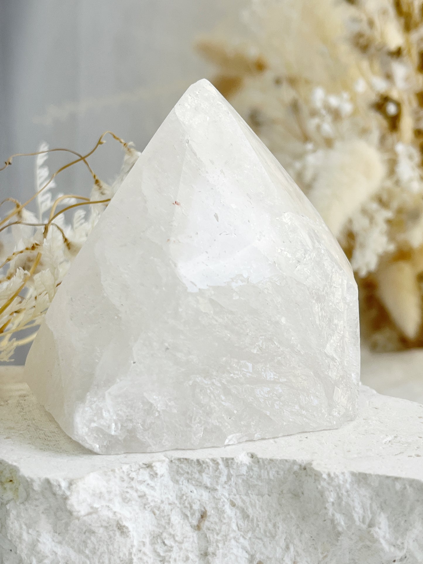 CLEAR QUARTZ TOP POLISHED ROUGH POINT || 31021