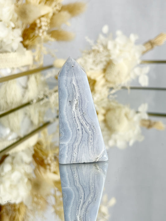 BLUE LACE AGATE GENERATOR, STONED AND SAGED AUSTRALIA