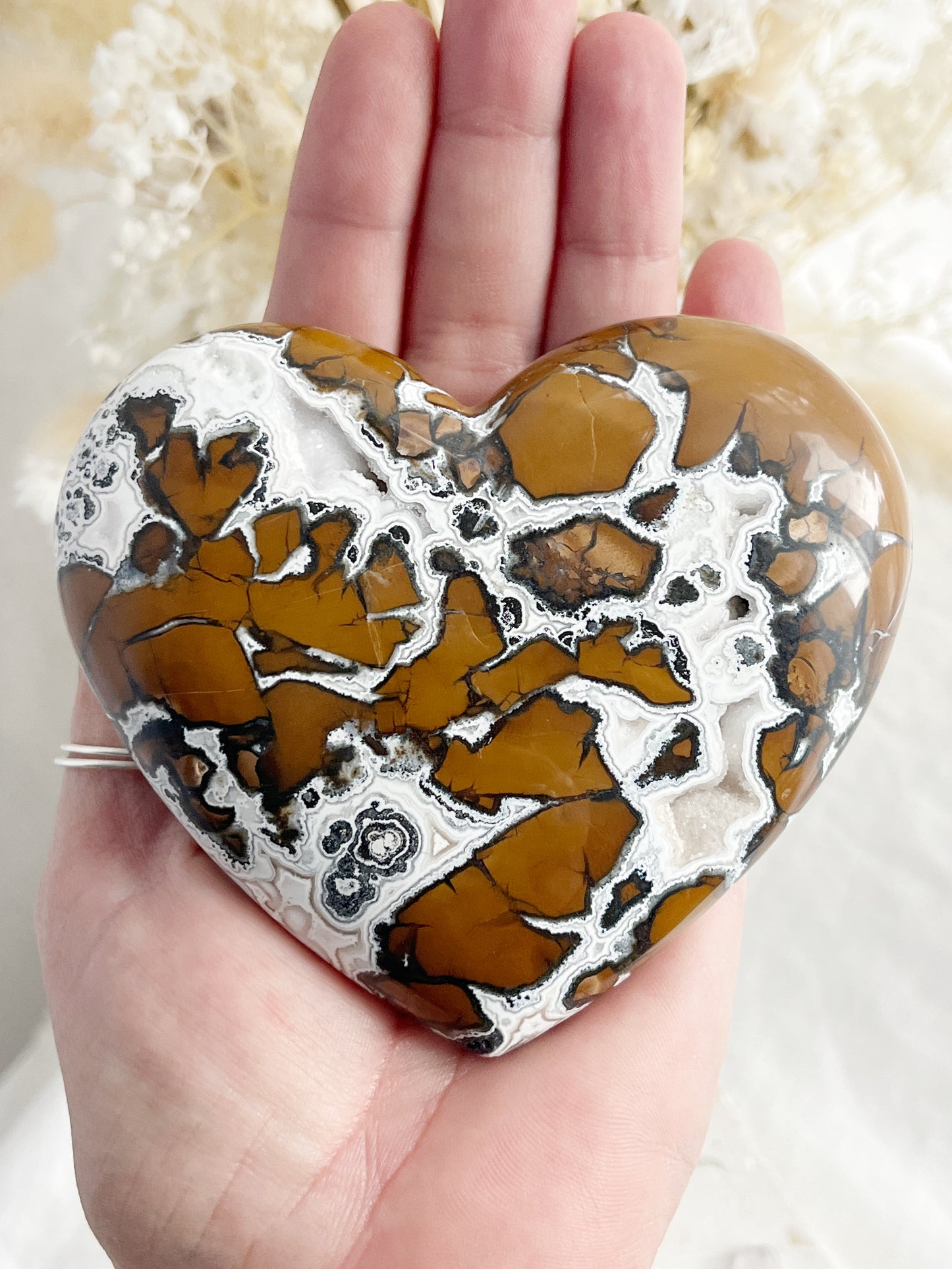 BROWN BRECCIATED JASPER HEART || 31541