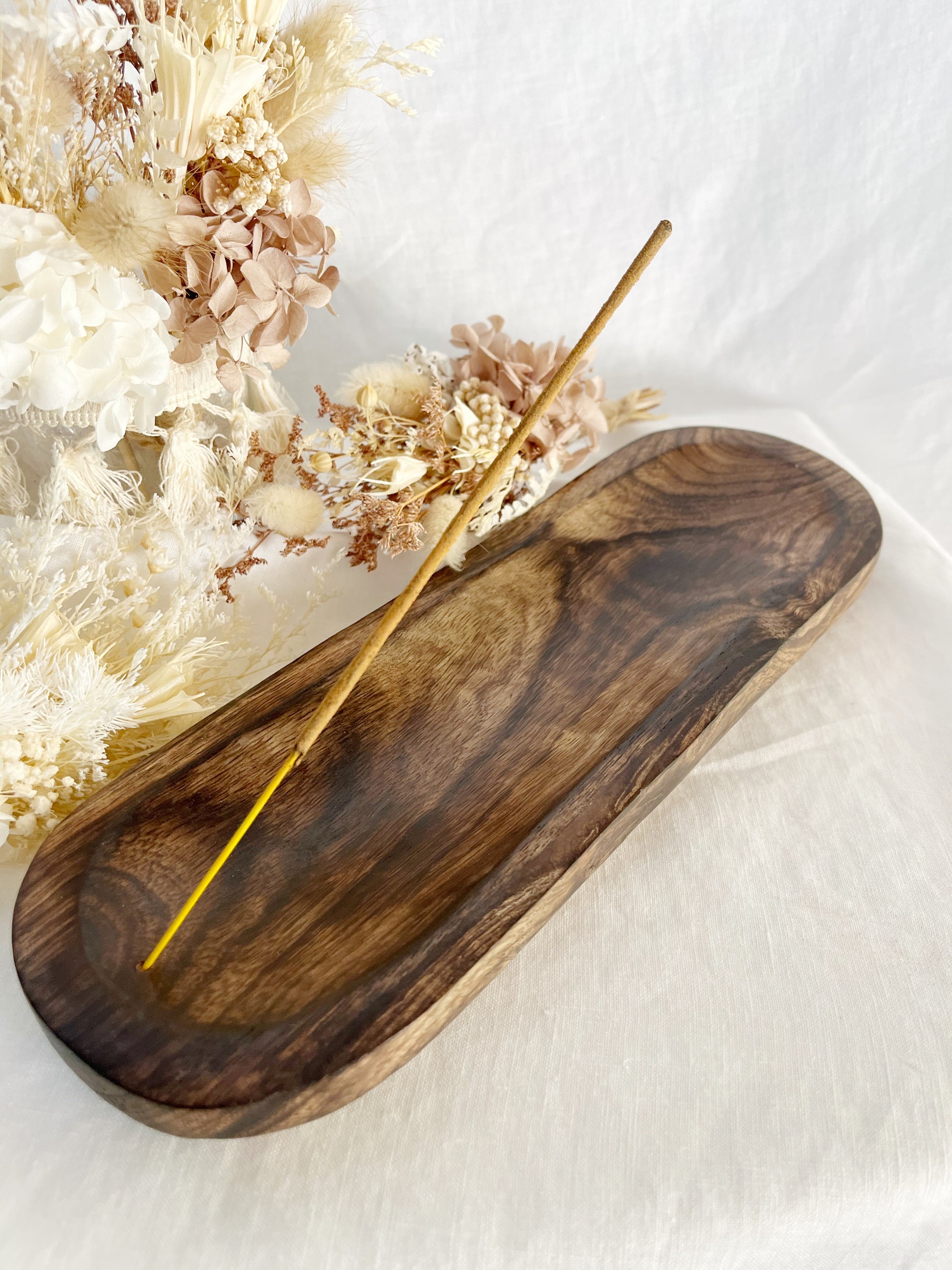 WOODEN INCENSE BURNER, STONED AND SAGED AUSTRALIA