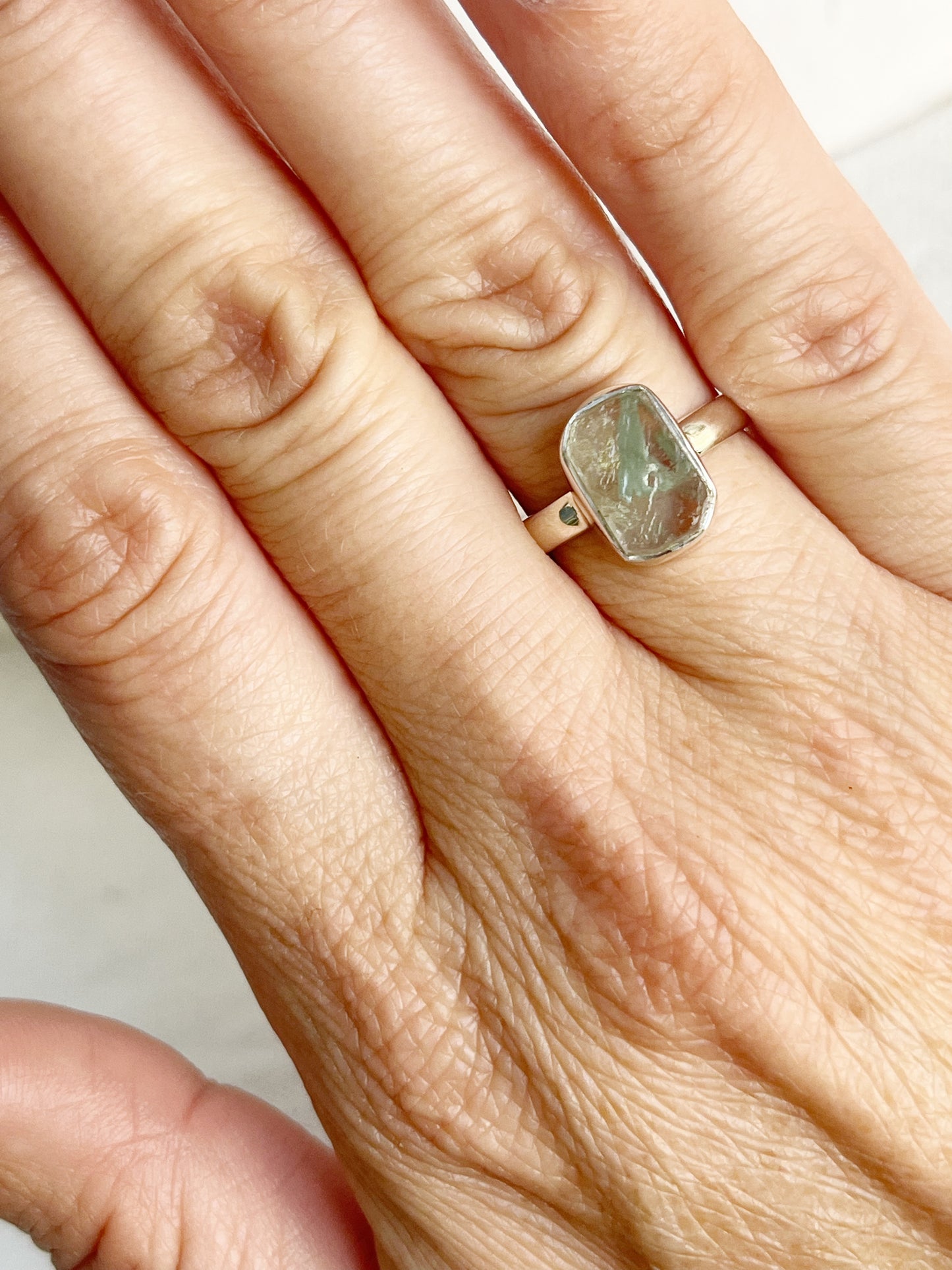 GREEN FLUORITE RING | SIZE 7 STACKABLE