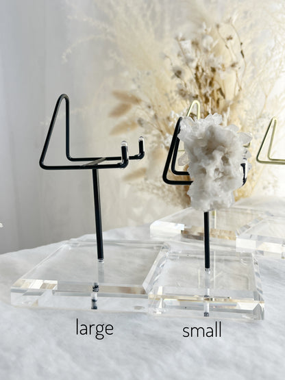 ACRYLIC METAL SPECIMEN CRYSTAL DISPLAY STAND AUSTRALIA GOLD SILVER BLACK