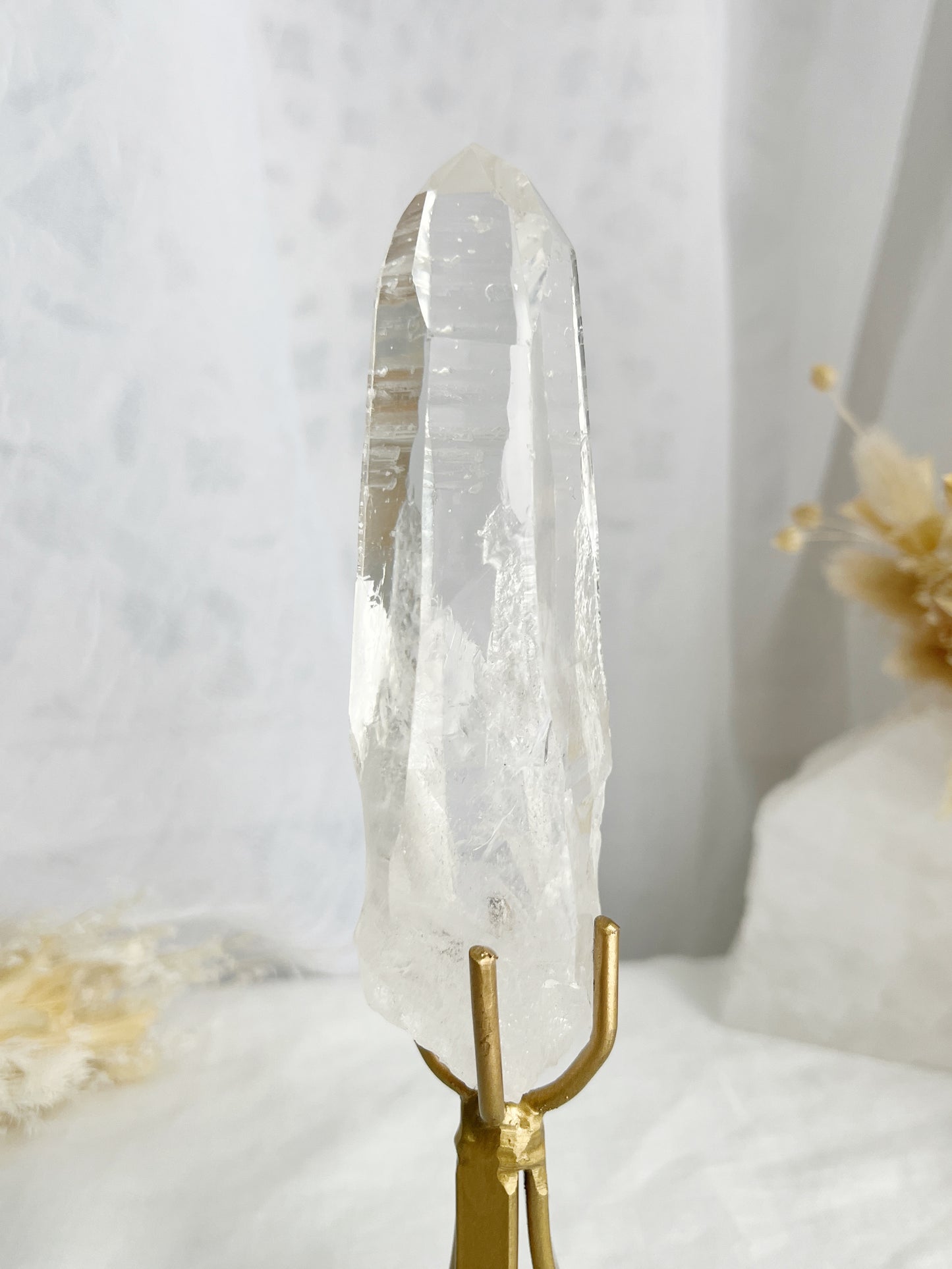 LEMURIAN QUARTZ POINT ON STAND, STONED AND SAGED AUSTRALIA