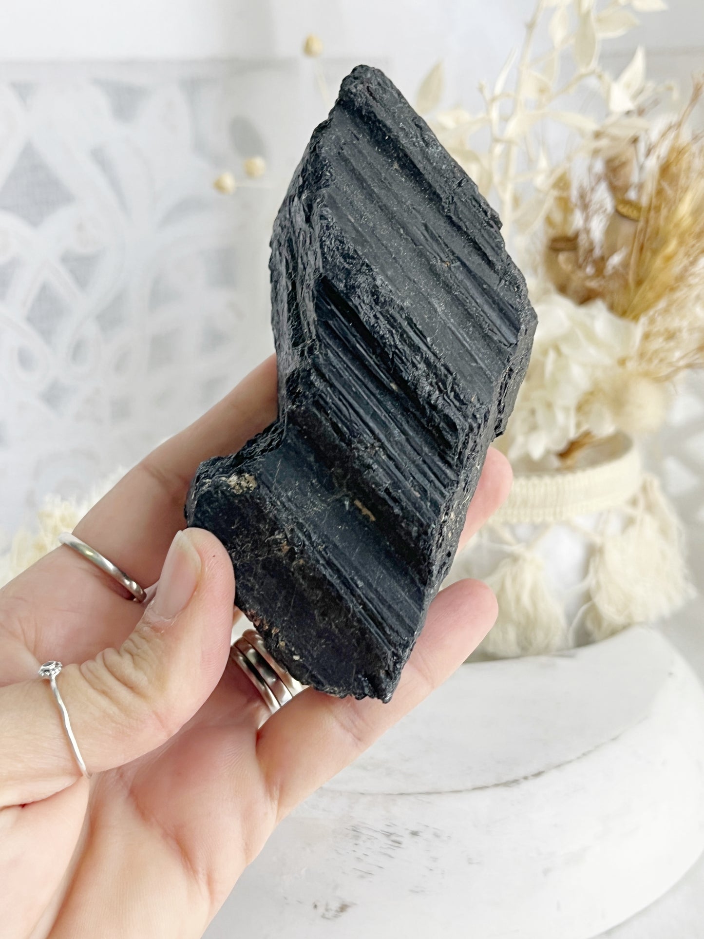 BLACK TOURMALINE ROUGH || 30026