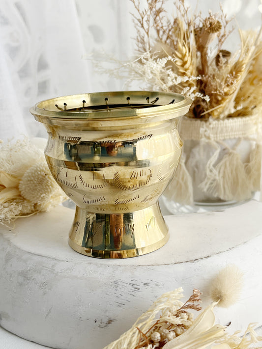 ETCHED BRASS BURNER || GOLD