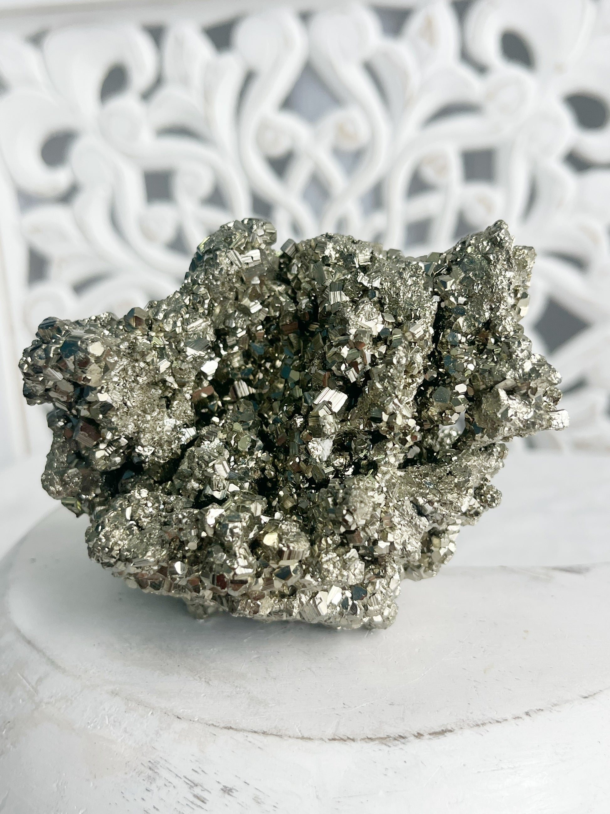 PYRITE CLUSTER, STONED AND SAGED AUSTRALIA