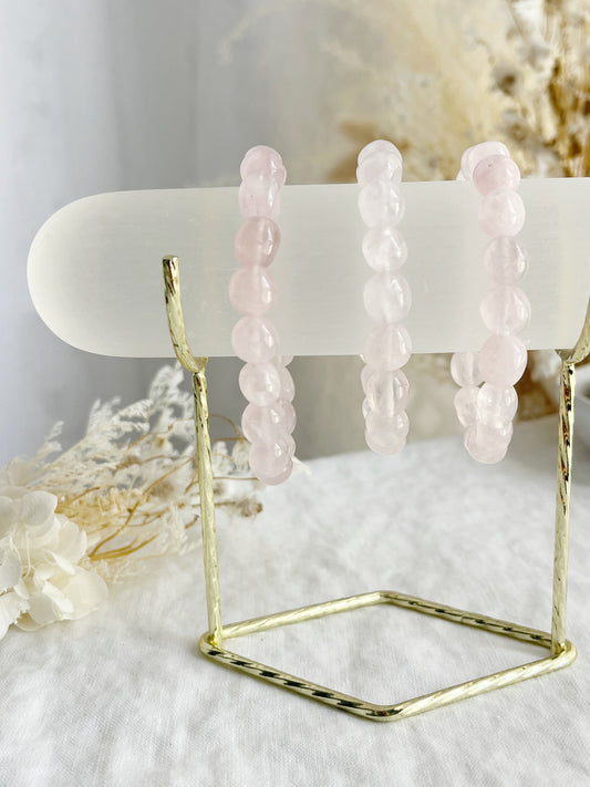 ROSE QUARTZ PEBBLE BRACELET || INTUITIVELY CHOSEN