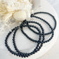 BLACK TOURMALINE BEAD BRACELET, 4MM