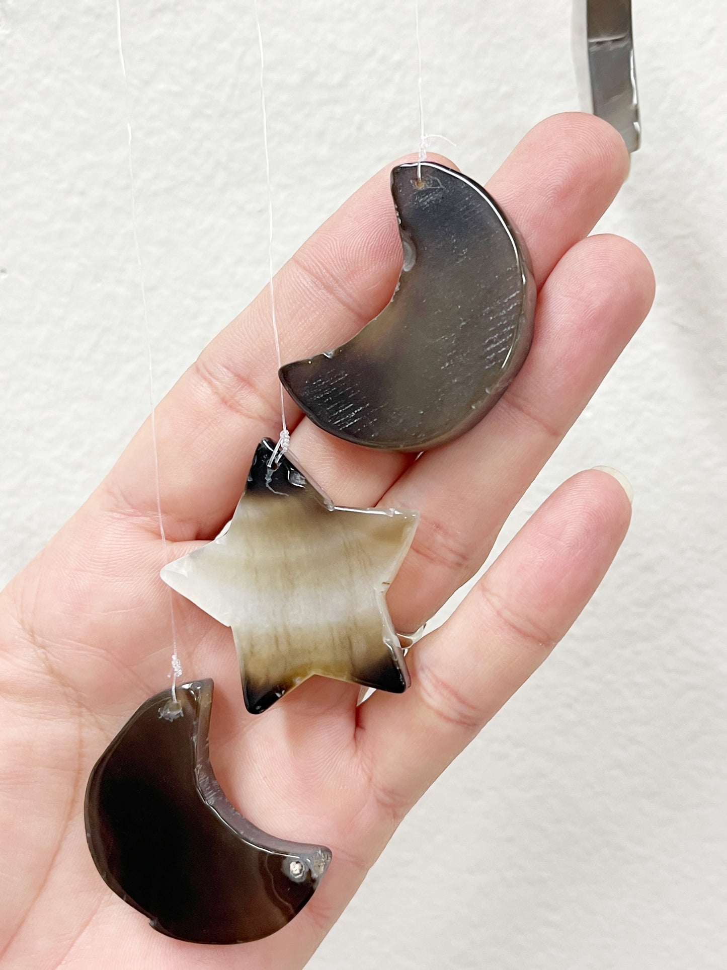 AGATE MOON + STAR WIND CHIME || 31346