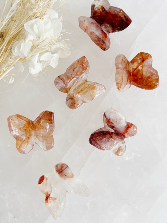 FIRE QUARTZ 3D BUTTERFLY STONED AND SAGED AUSTRALIA